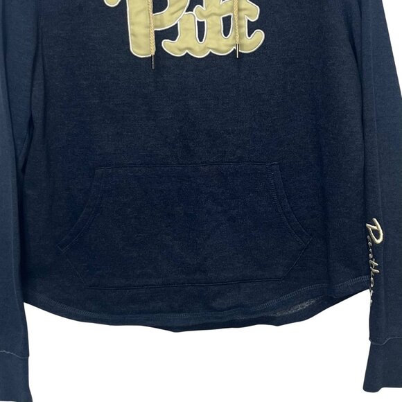 Pitt Panthers Hoodie Sweatshirt Womens Large Blue Gold Stadium Athletics Fanwear - Picture 4 of 8